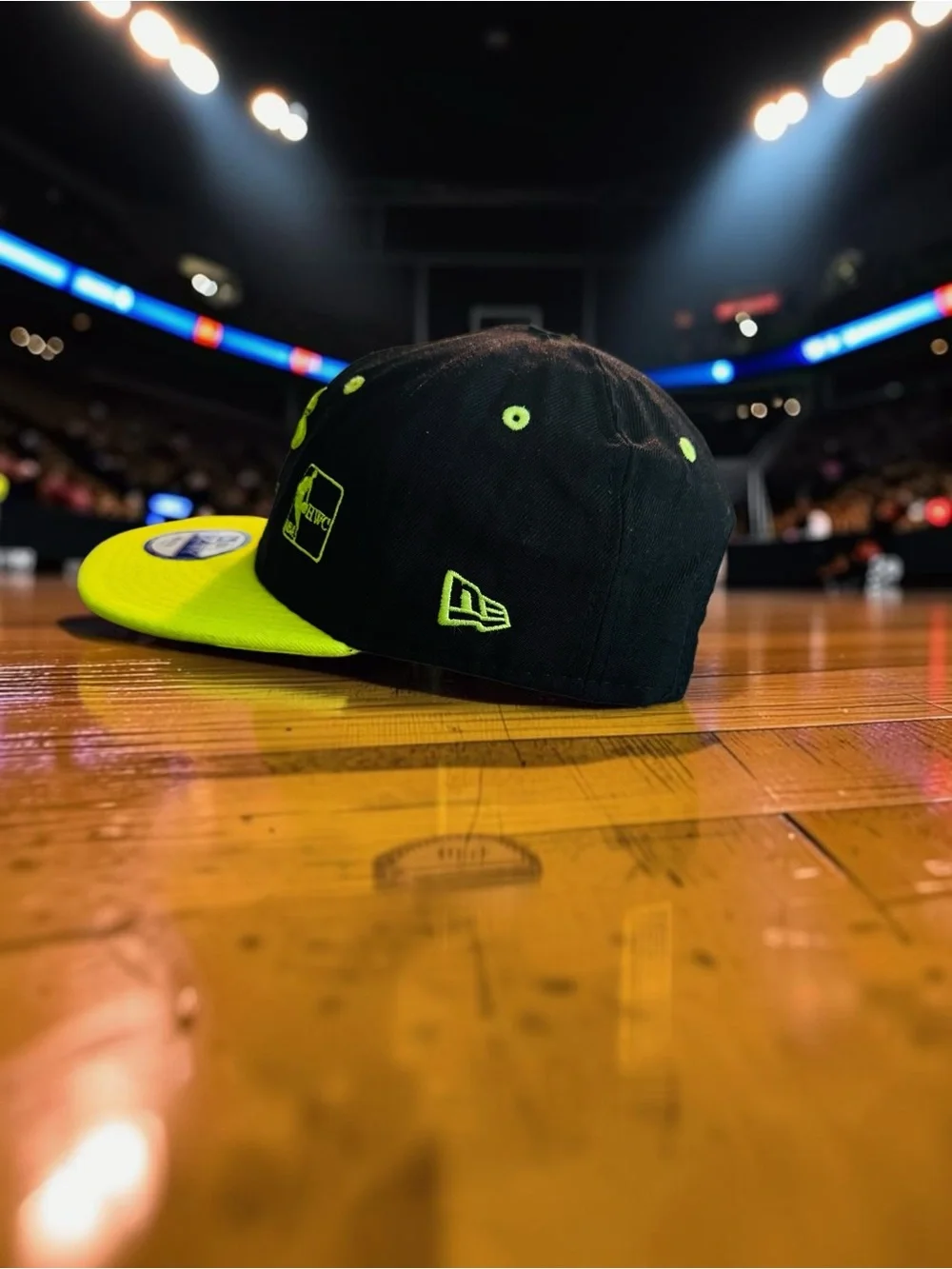 New Era Miami Heat Youth Black Neon Green Fitted NBA HWC Wool Blend